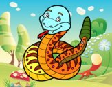 Una serpiente de cascabel