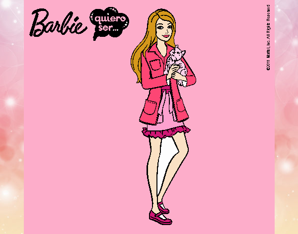 Barbie con un gatito