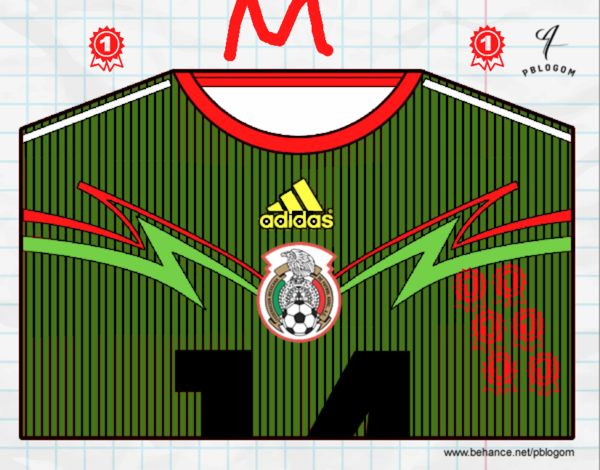 Camiseta del mundial de fútbol 2014 de México