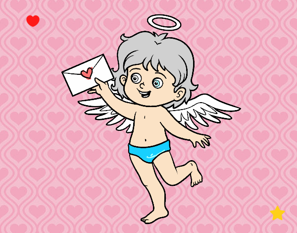 Cupido con carta de amor