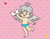 Cupido con carta de amor