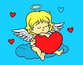 Dibujo Cupido con corazón pintado por Liyis