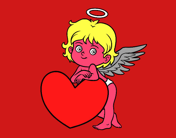 Cupido y un corazón