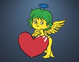 Cupido y un corazón