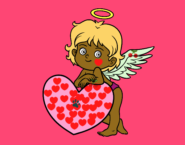 Cupido y un corazón