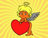 Cupido y un corazón