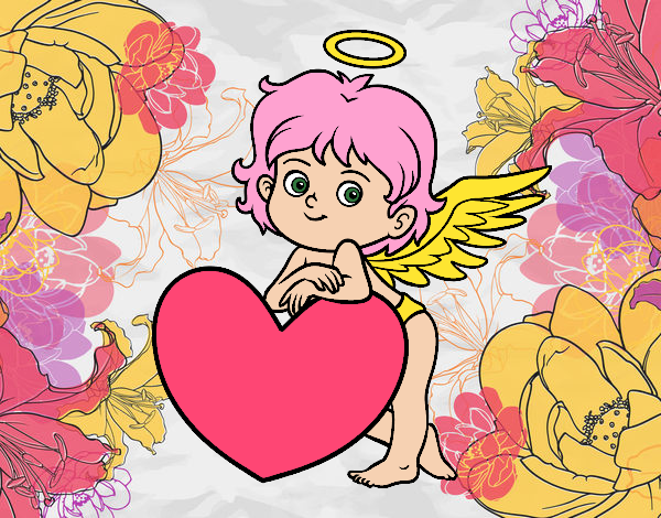 Dibujo Cupido y un corazón pintado por Lucia626