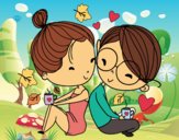Dibujo Dos jóvenes enamorados pintado por Andrea2016