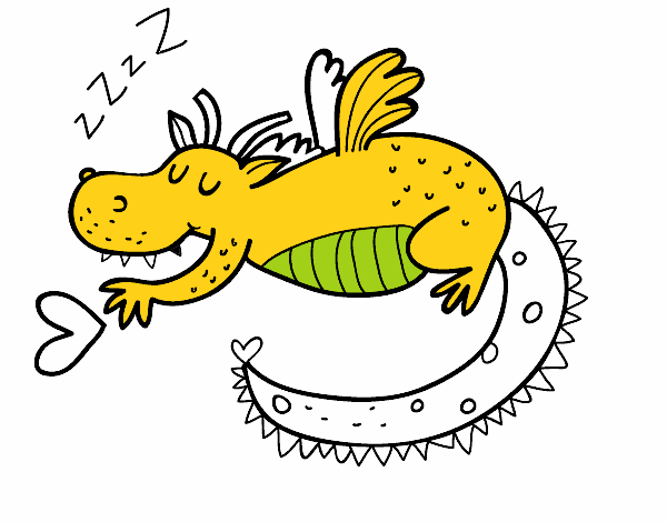 Dragón infantil durmiendo