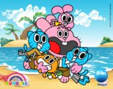 Gumball y amigos contentos