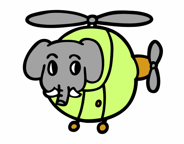 Helióptero con elefante