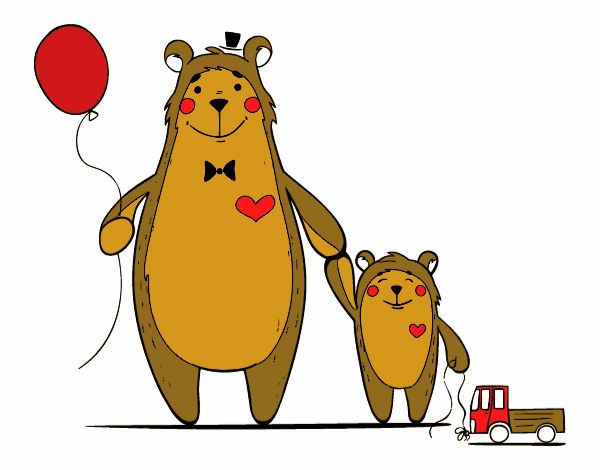 Dibujo de papa oso y su hijo pintado por en  el día 04-02-17 a  las 17:13:06. Imprime, pinta o colorea tus propios dibujos!