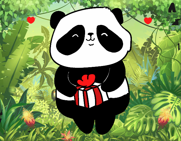 Panda con regalo