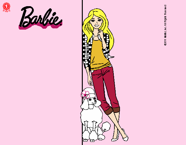 Barbie con cazadora de cuadros