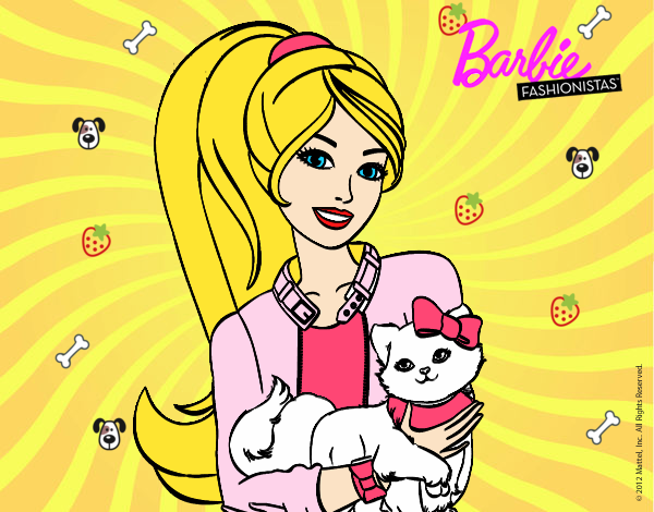 Barbie con su linda gatita