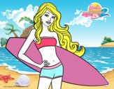 Barbie con tabla de surf