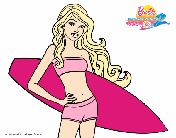 Barbie con tabla de surf