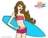 Barbie con tabla de surf