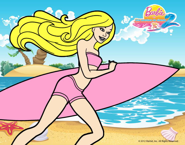 Barbie corre al agua