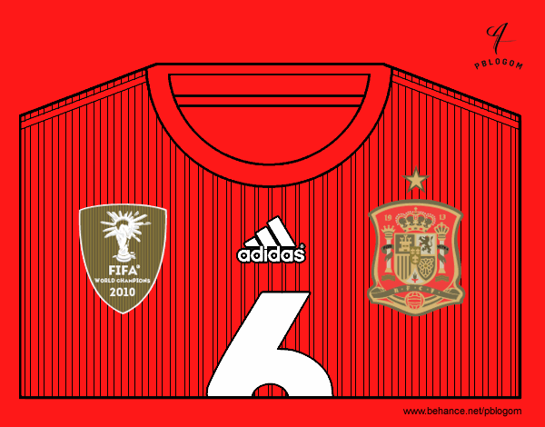 Camiseta del mundial de fútbol 2014 de España