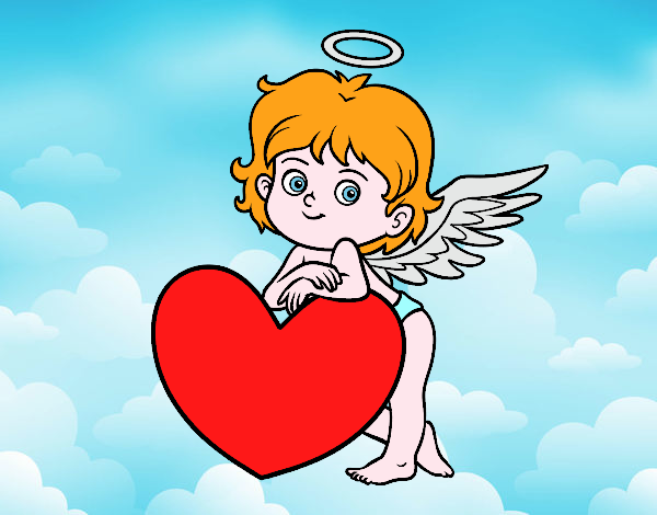 Cupido y un corazón