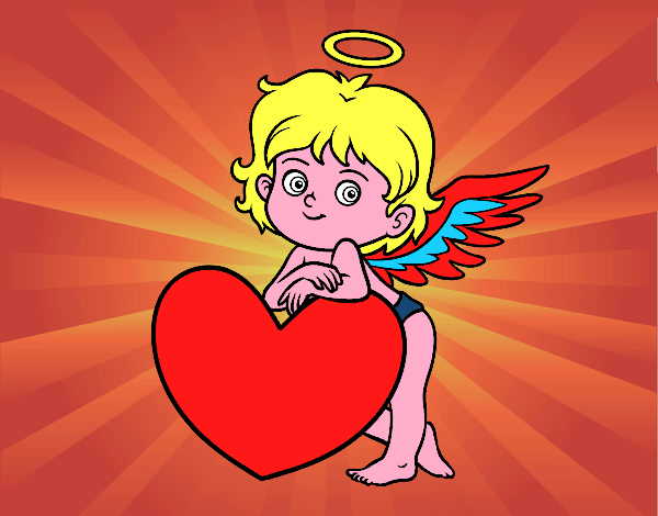 Cupido y un corazón