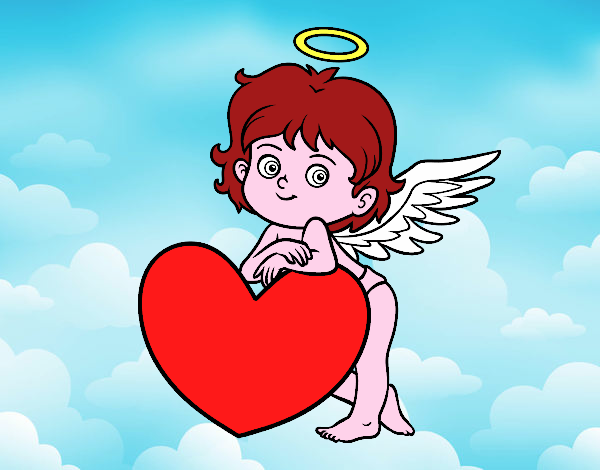 Cupido y un corazón