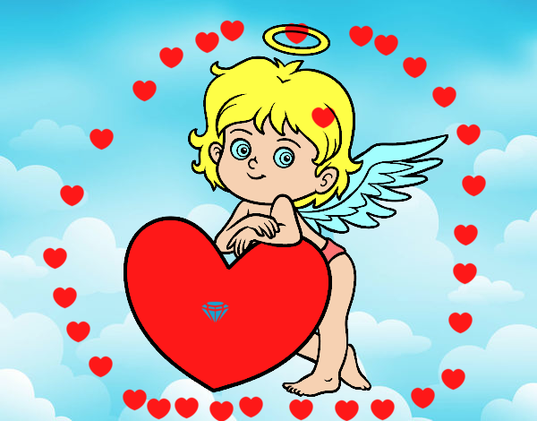 Cupido y un corazón