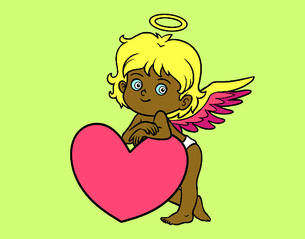 Cupido y un corazón