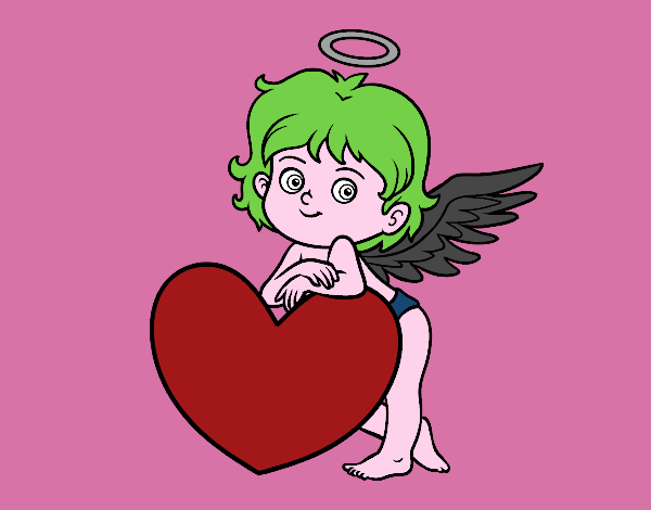 Cupido y un corazón