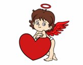 Cupido y un corazón