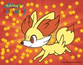 Dibujo Fennekin corriendo pintado por minchino