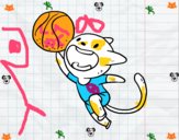 Gato jugando a baloncesto