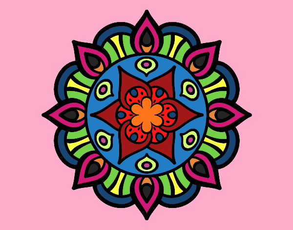 Dibujo Mandala vida vegetal pintado por azabache