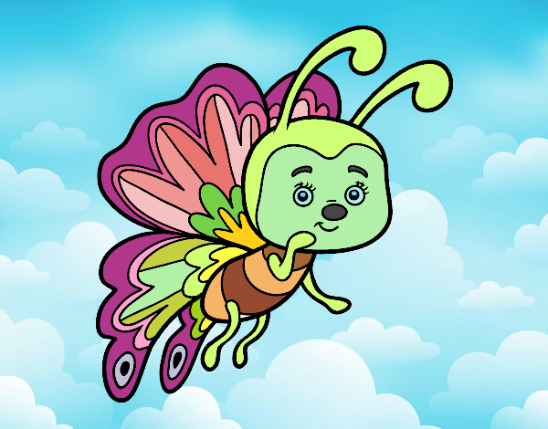Dibujo Mariposa coqueta pintado por colorista