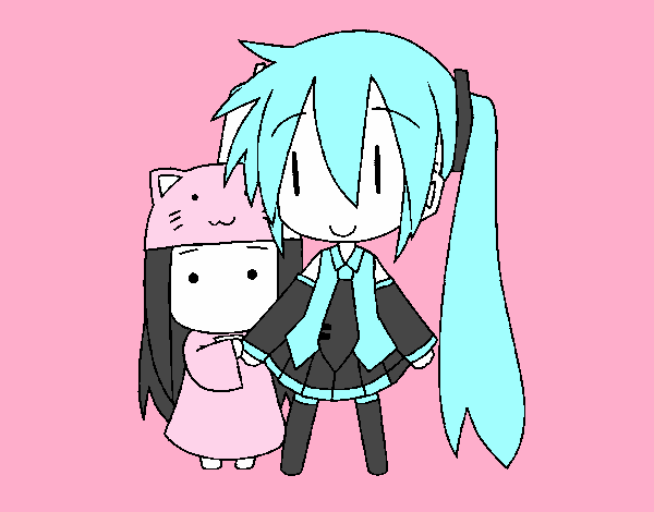 Miku y Kasane Chibi