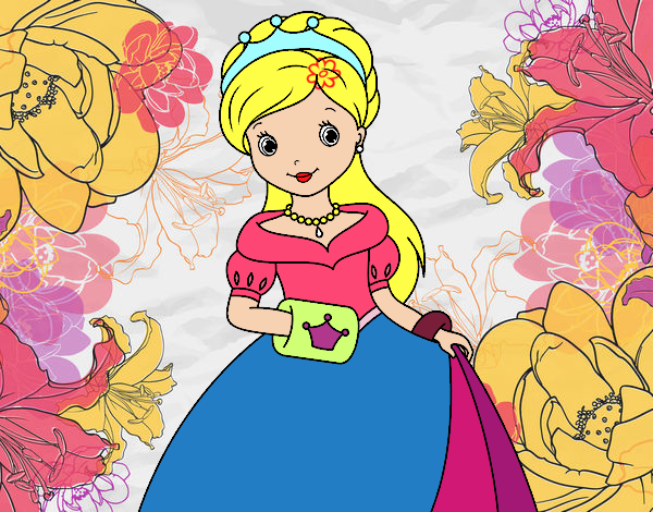 Dibujo Princesa de gala pintado por carrusel
