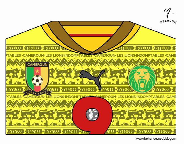 Camiseta del mundial de fútbol 2014 de Camerún