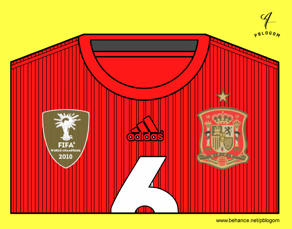 Camiseta del mundial de fútbol 2014 de España