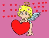 Cupido y un corazón