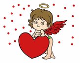 Cupido y un corazón