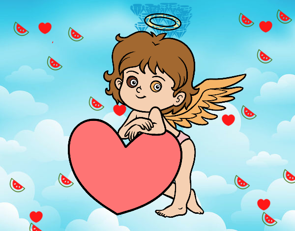 Cupido y un corazón