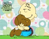 Snoopy y Carlitos abrazados