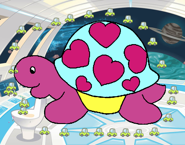 Tortuga con corazones