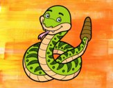 Una serpiente de cascabel