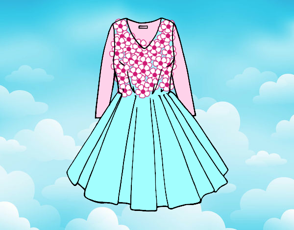 Vestido con falda de vuelo