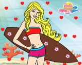 Barbie con tabla de surf