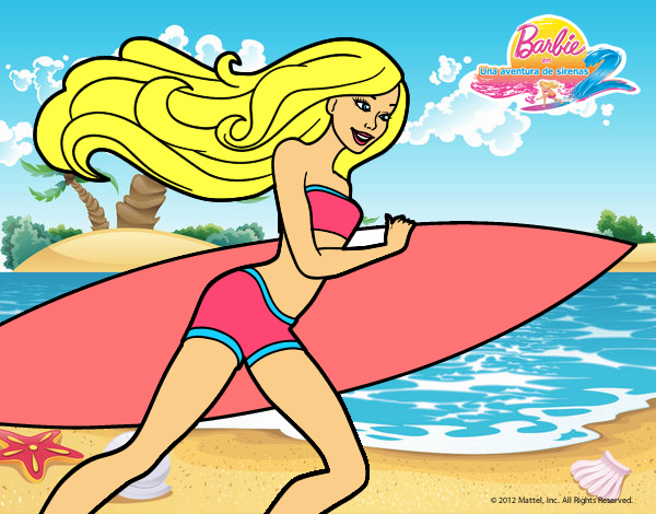 Barbie corre al agua