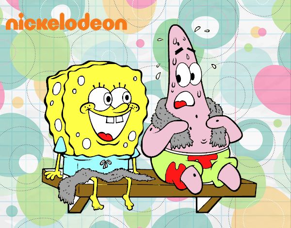 Bob Esponja y Patricio en bañador