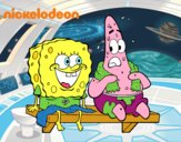 Bob Esponja y Patricio en bañador